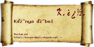 Kónya Ábel névjegykártya