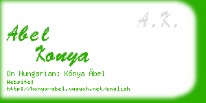 abel konya business card